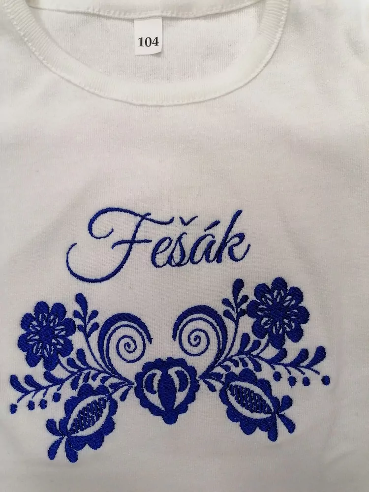 Tričko s menom , vyšívané, FOLKLÓR
