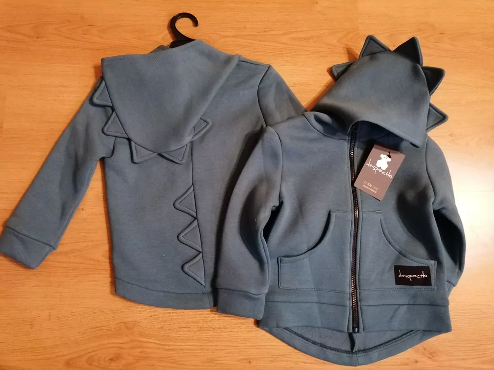 mikina teplá Dino- bunda na zips DESPACITO TMAVOZELENÁ, č.92,98,104,122,134