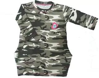 Maskáčové šaty dlhý rukáv