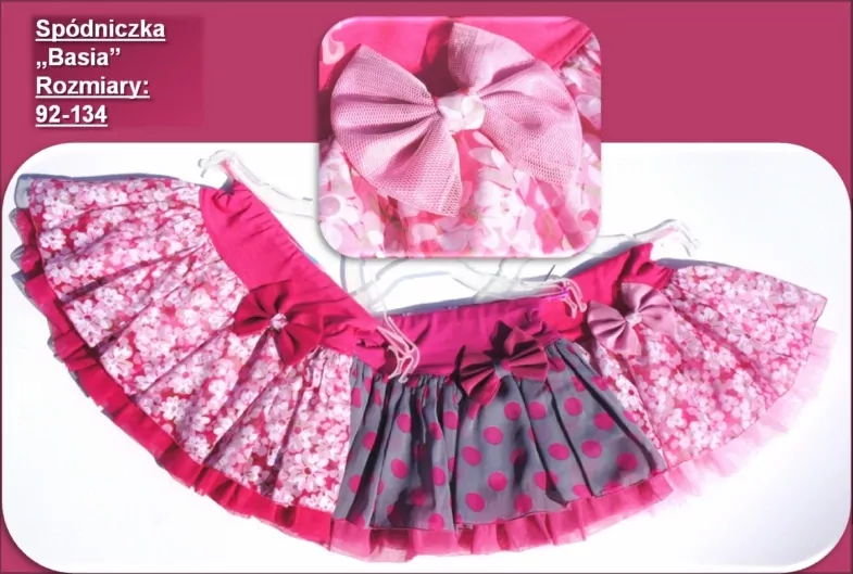 Sukňa ružová s kvietkami BASIA KVETY ružové