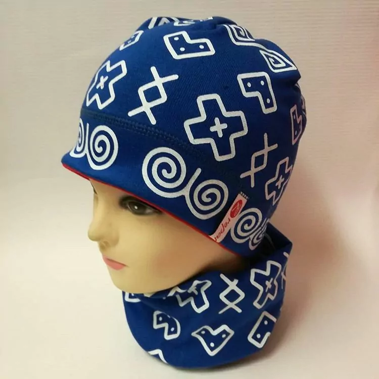 Čiapka čičmanský vzor + nákrčník SÚPRVA