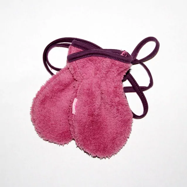 Rukavice -Ťapka (13 cm)- 0 až 1 rok, RUŽOVÉ ŠNÚRKA