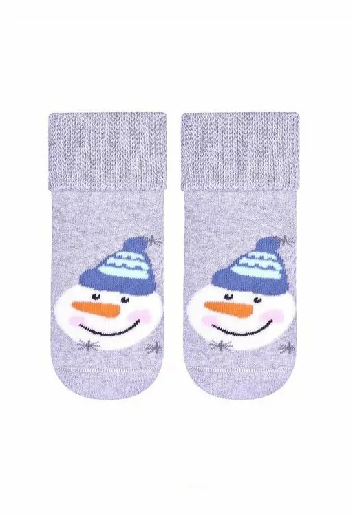 Šedé ponožky teplé -froté materiál 0-1,5R