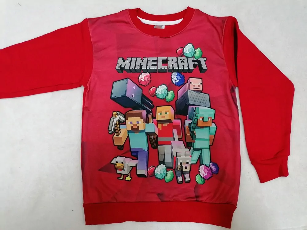 Tričko mikina MINECRAFT č.140, 146, 152,158- V MODROM alebo ŠEDOM PREVEDENÍ