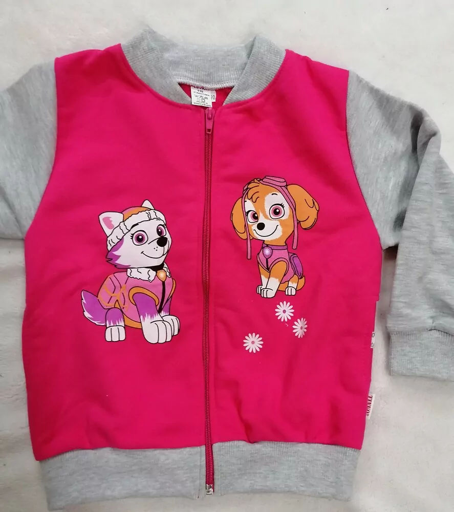 RUŽOVÁ MIKINA NA ZIPS SKAY/ EVEREST, TINKO, PAW PATROL, bavlnená ,slovenská č.98,104,110