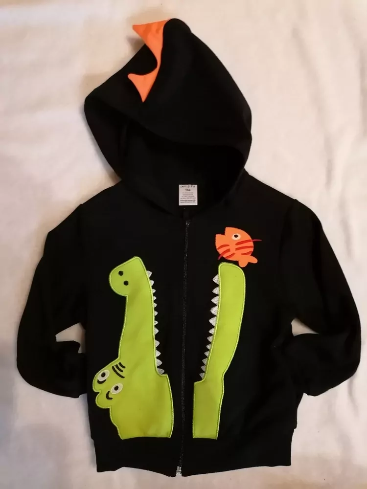 mikina Dino- bunda na zips, čierna č.92,98,104,110,116 LAMDA