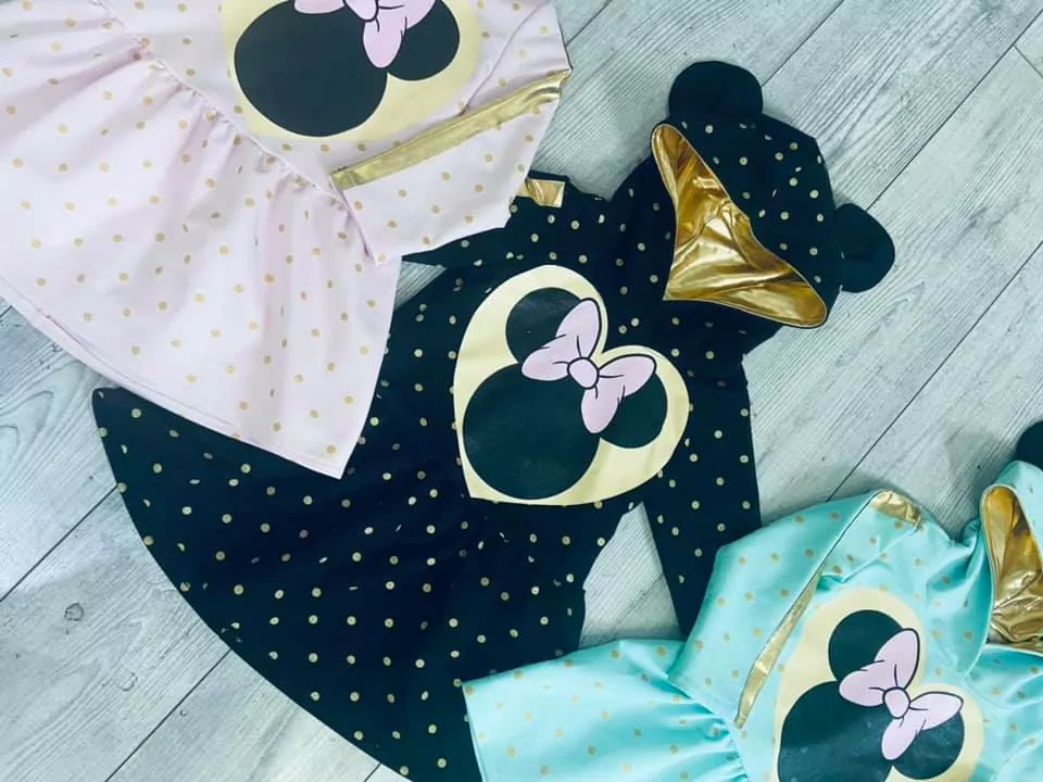 Šaty UŠKO bavlnené , mikina- predĺžená MINNIE č.92, 98 RUŽOVÉ