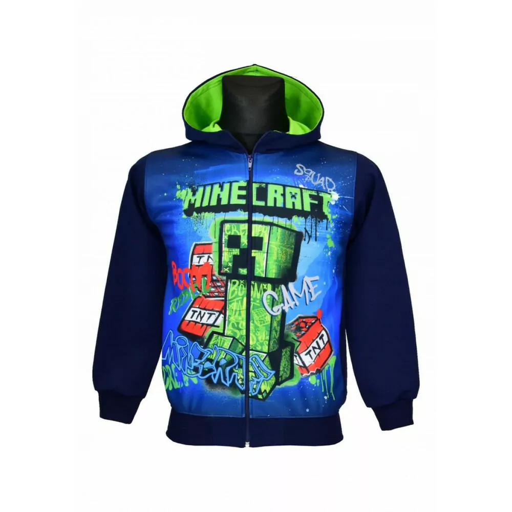 MIKINA na zips MINECRAFT, č.128,134,140,146,152,158