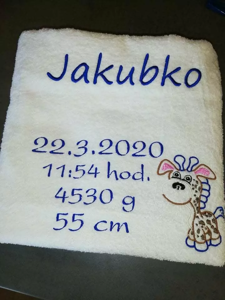 Osuška veľká s vlastnou výšivkou 140x70 cm