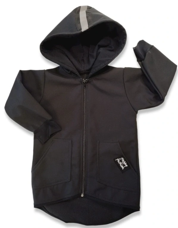 Termo bunda HF slovenská- softshell ČIERNA REFLEX, HAPPY FASHION č. 86 až po č.164