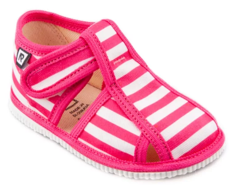 PAPUČKY RAK  uzavreté Ružový pásik s otvorčekmi, VŠETKY VEĽKOSTI V PONUKE