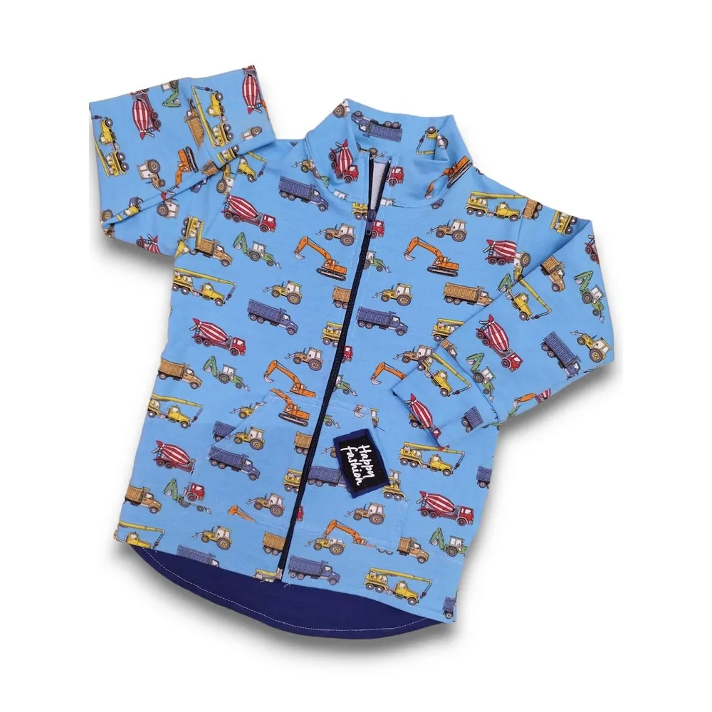  Bunda bavlnená HF PREDĹŽENÁ BÁGER č.98 až 128 bez kapucne modrá