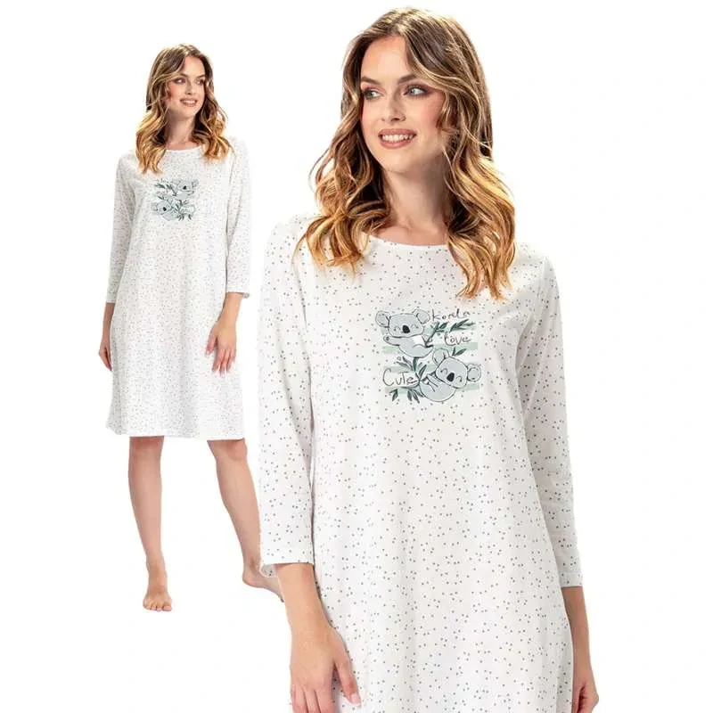 Nočná košeľa HUBERTA č.S,M, L,XL smotanová KOALKY