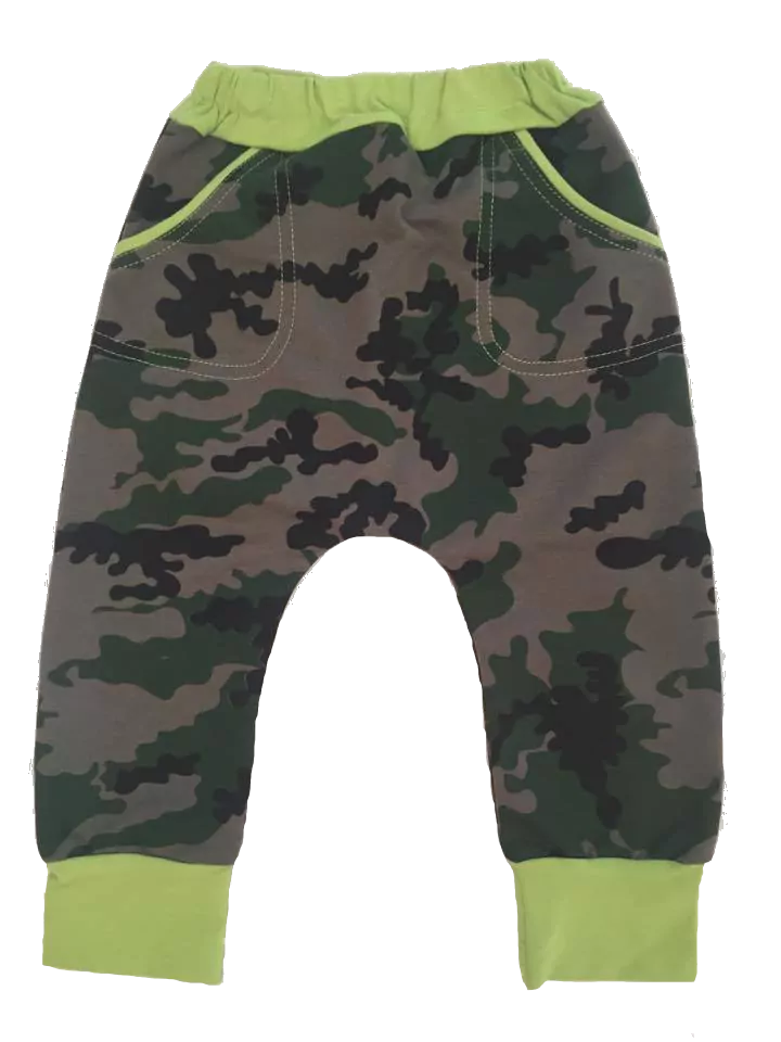 Detské pudlové tepláčky - maskáčové, slovenské