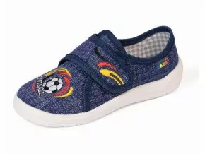 NAZO plátenky FOOTBALL, suchý zips MODRÉ  č.26,-,28,29,30,31,-,33,34,35,36