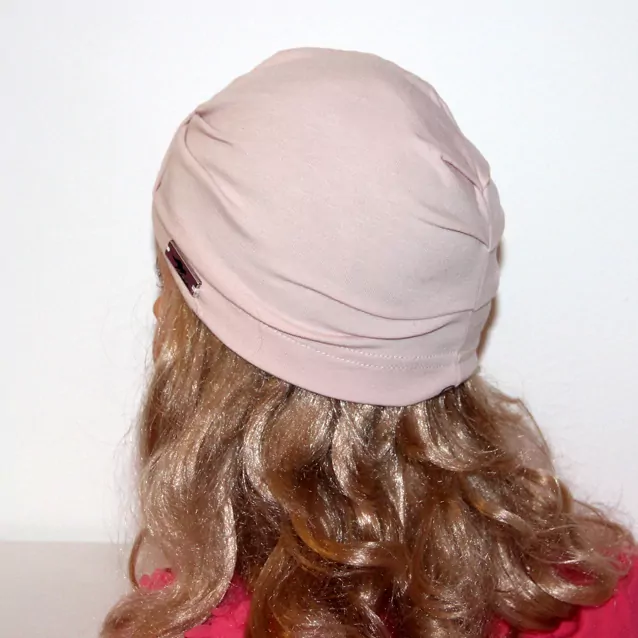 čiapka tenký Turban - Fatima -jemná púdrovoružová farba