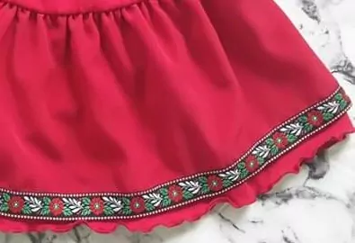 Sukňa červená -Tanečná + Folklórny vzor č.152,158,164