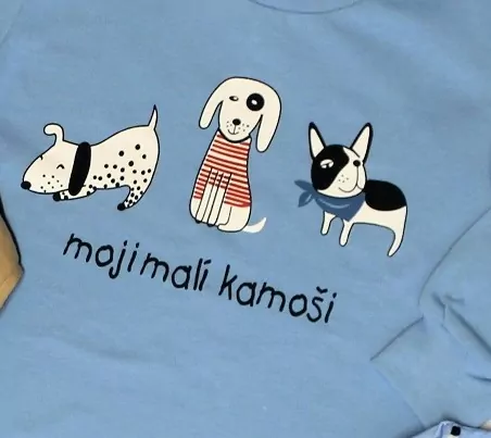Pyžamo slovenské Psíčkovia - MALÍ KAMOŠI 98 LTA MODRÉ