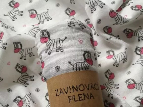 Plienka biela Libštácka Zebričky- ružová