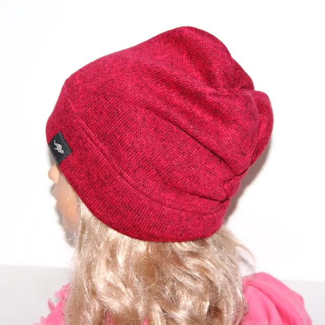   Jednovrstvová dievčenská termočiapka RADA, predlžená s gumičkou -červená BAMBINO