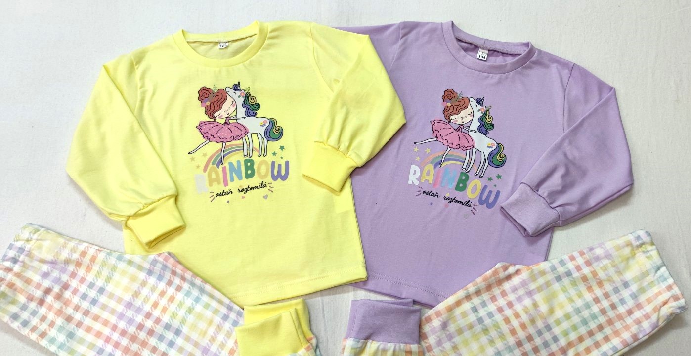 Pyžamo JEDNOROŽEC, slovenské č.92,98,104,110,116,122,128,134,140 LTA- DÚHA