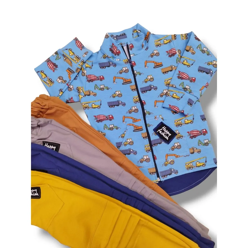  Bunda bavlnená HF PREDĹŽENÁ BÁGER č.98 až 128 bez kapucne modrá