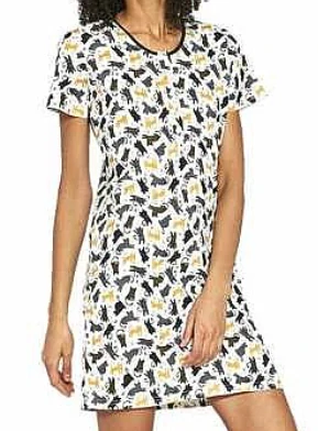 Vianočná nočná košeľa CATS, CORNETTE smotanová č. M,L,XL- MAČKY