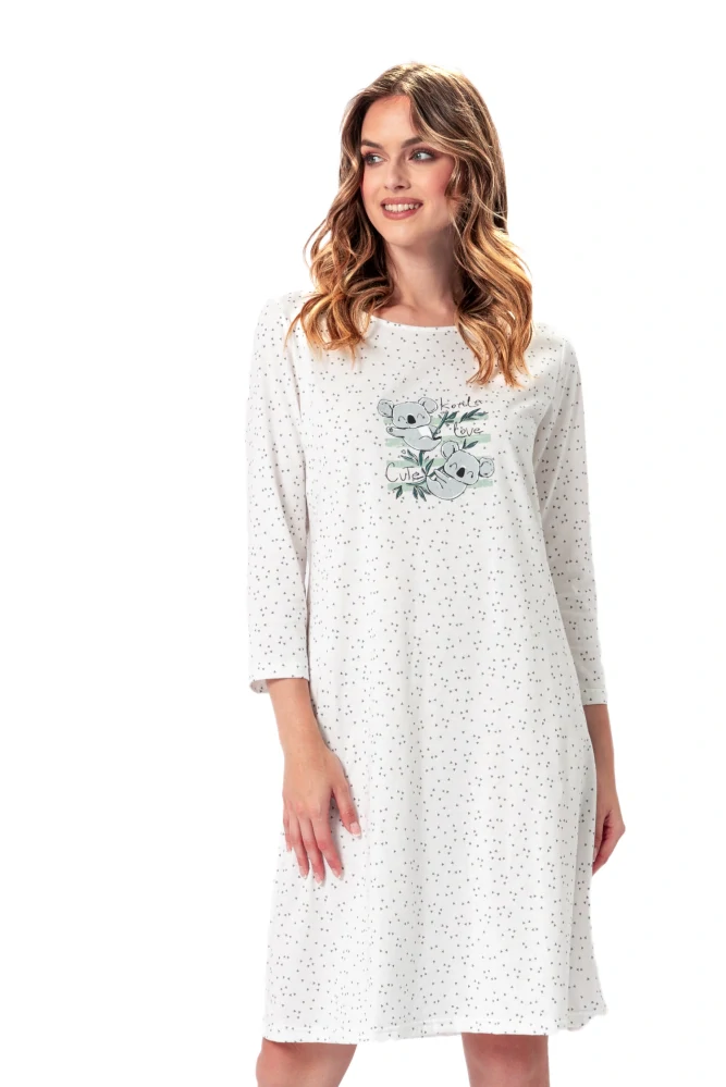Nočná košeľa HUBERTA č.S,M, L,XL smotanová KOALKY