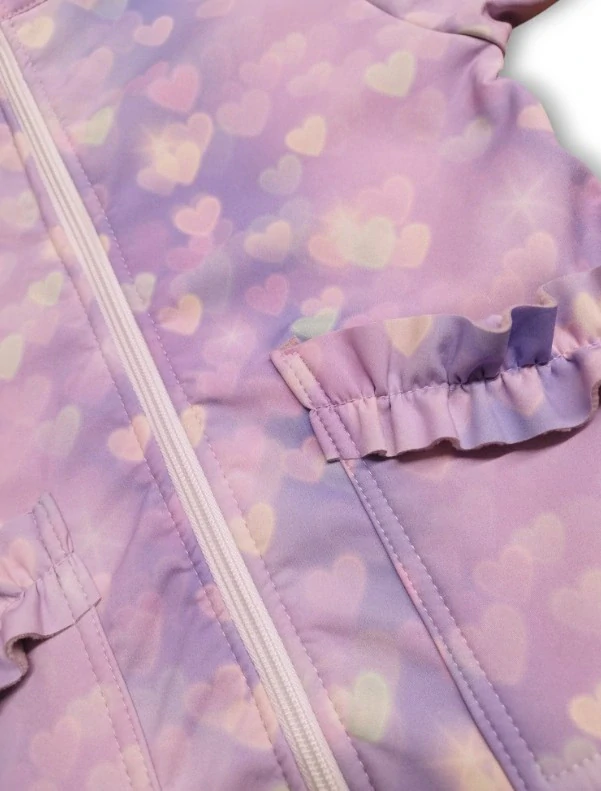 Softshellová bunda slovenská SRDIEČKOVÁ dievčenská HAPPY FASHION FIALOVÁ č.80,86,92,98,104,110,116,122,128,134,140