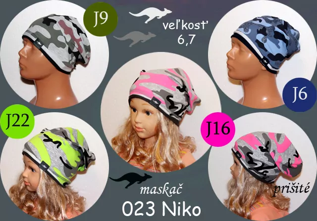 Maskáčová čiapka modrá dlhá RADA- NINO