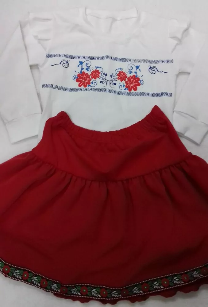 Tričko folklórny vzor dievčenské, slovenská výroba