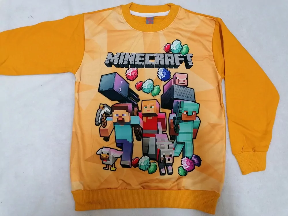 Tričko mikina MINECRAFT č.140, 146, 152,158- V MODROM alebo ŠEDOM PREVEDENÍ
