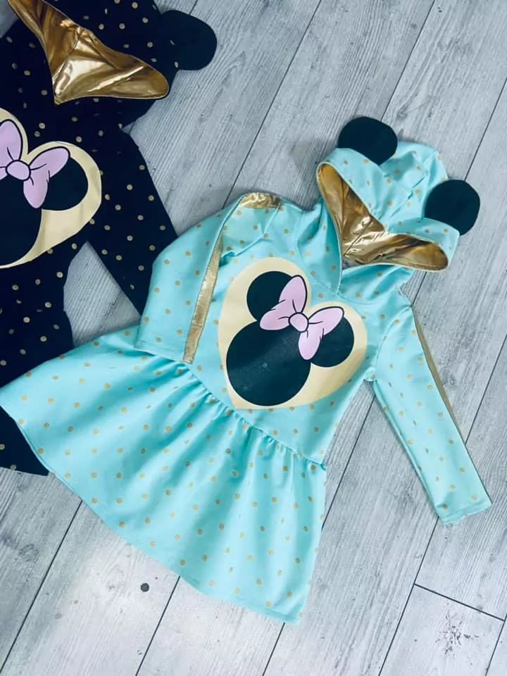 Šaty UŠKO bavlnené , mikina- predĺžená MINNIE č.92, 98 RUŽOVÉ
