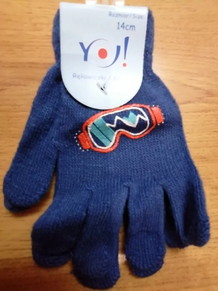 Rukavice pletené chlapčenské PRSTOVÉ 3 až  5 rokov Poľské