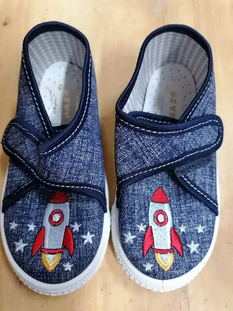 NAZO plátenky MODRÉ RAKETA, suchý zips č.25