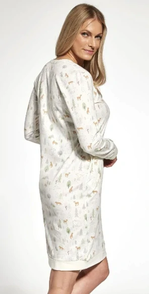  Vianočná nočná košeľa VICKY, CORNETTE smotanová č.S, M,L,XL,XXL - JELENČEKY