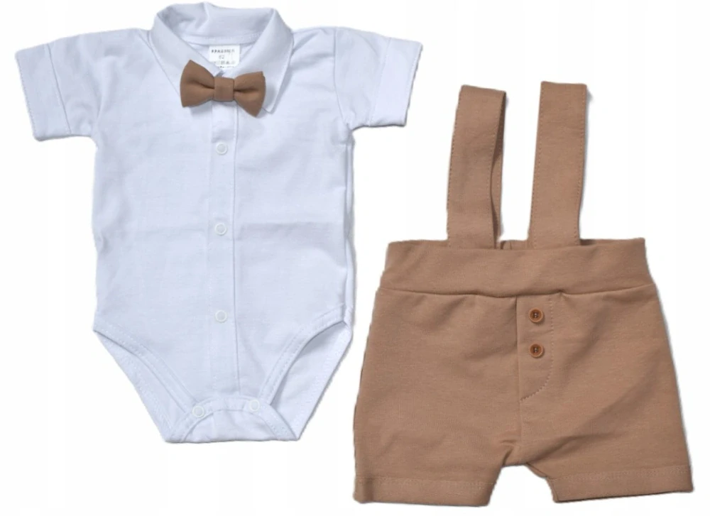 Oblek kojenecký elegantný MROFI MICHAL svetlo hnedý ,krst, spoločenské akcie č.62,68,74,80,86,92 letná verzia