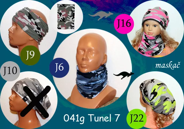 Maskáčová čiapka modrá dlhá RADA- NINO