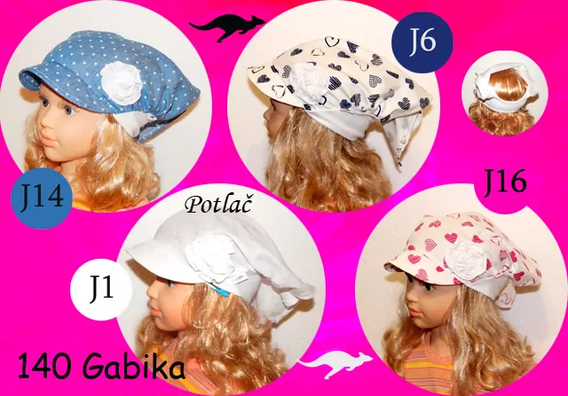 Šatka Gabika so šiltom, letná čiapka, GULIČKY