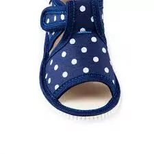 PAPUČKY RAK Tmavomodré s bielou bodkou s otvorenou špičkou, POSLEDNÉ PÁRY č.18, č.21