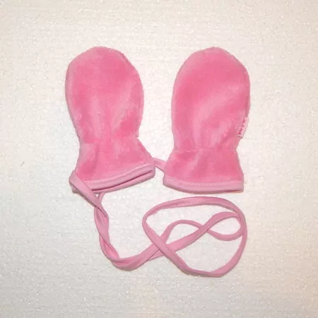 Rukavice -Ťapka (13 cm)- 0 až 1 rok, RUŽOVÉ ŠNÚRKA