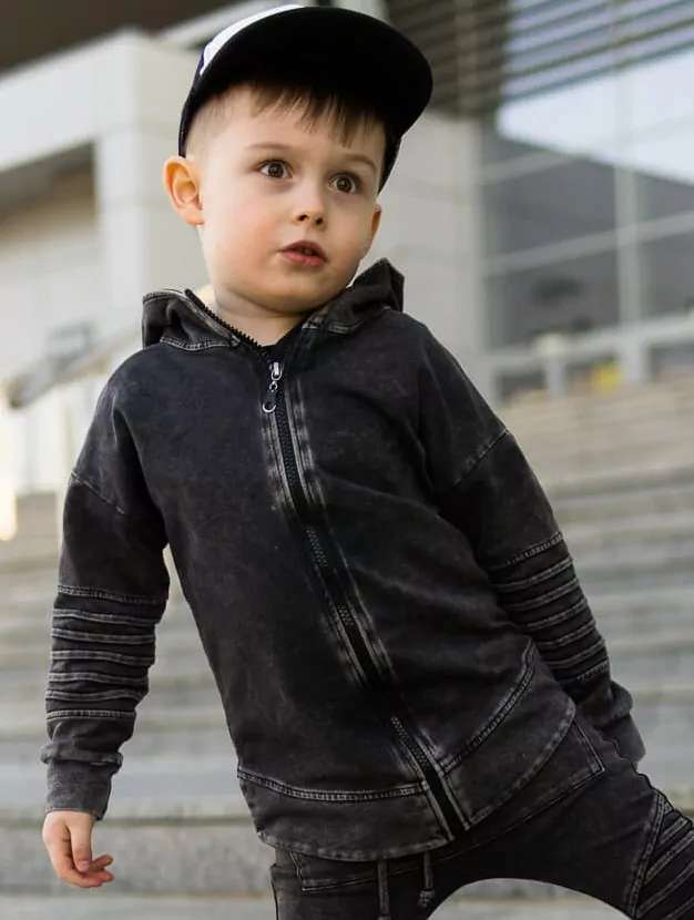 CHLAPČENSKÁ mikina DESPACITO bunda na zips č.92,98,-,128 ŠEDÁ DIESEL tmavošedá