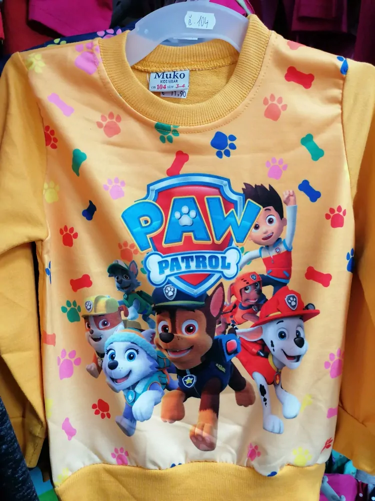 Tričko PAW PATROL,č.98 až128, bavlnené, digitálna tlač