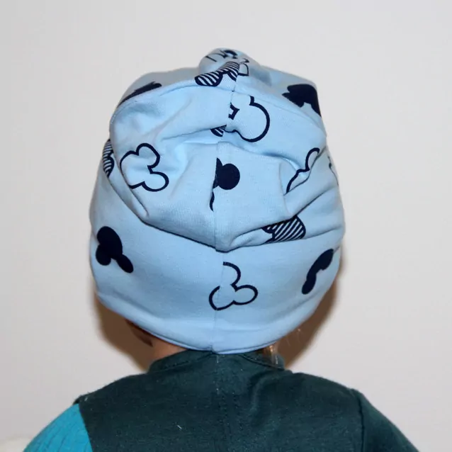DVOJVRSTVOVÁ čiapka RADA nasúvacia Mickey NEW 2 bledomodrá, mini LEO č.2,3,4,5