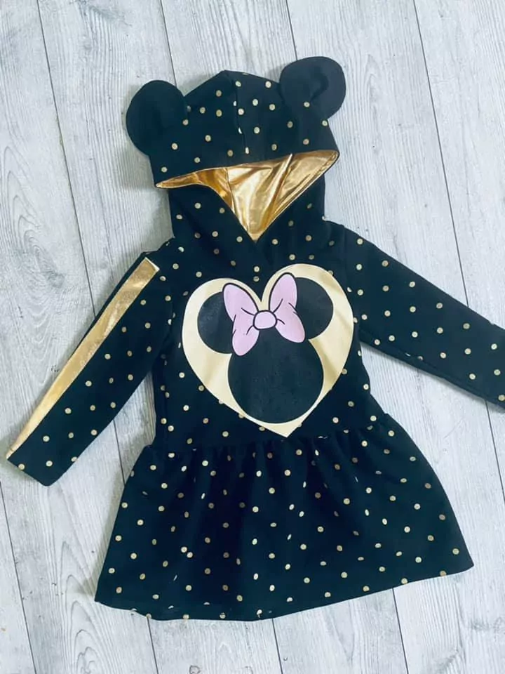 Šaty UŠKO bavlnené , mikina- predĺžená MINNIE č.92, 98 RUŽOVÉ
