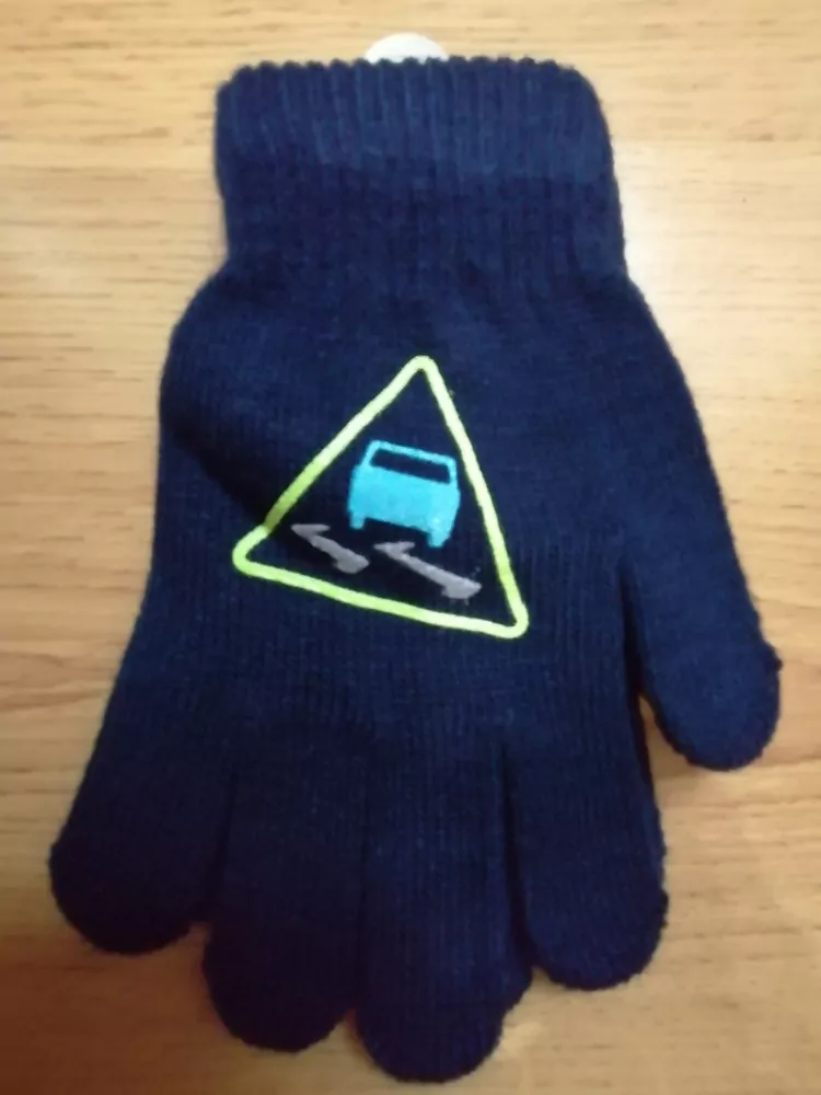 Rukavice pletené chlapčenské PRSTOVÉ 3 až  5 rokov Poľské