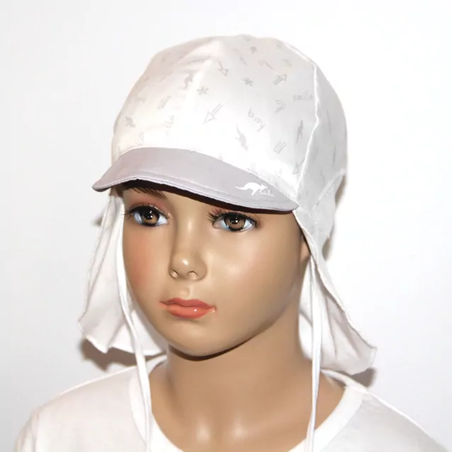 Šiltovka dierková čiapka na viazanie s plachtičkou SAFARI- RADA - BOY šedá alebo modrá