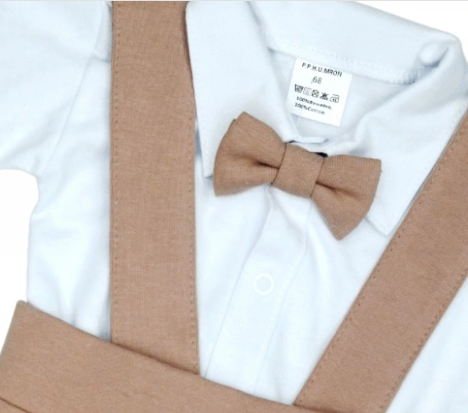 Oblek kojenecký elegantný MROFI MICHAL svetlo hnedý ,krst, spoločenské akcie č.62,68,74,80,86,92 letná verzia