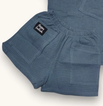 MUŠELÍNOVÉ KRÁTKE jednofarebné nohavice chlapčenské tyrkysové, bl.modré, oceľové, béžové, hnedé, šedé, jeans modré, olivové 