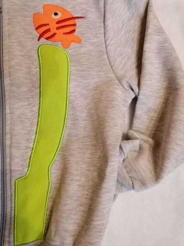 mikina Dino- bunda na zips, šedá č.92,98,104,110,116 LAMDA